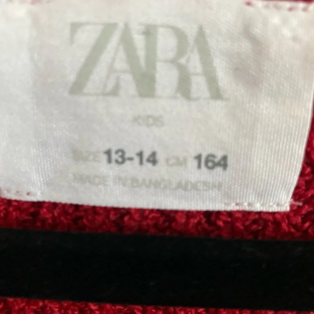 Zara Kids Blazer Cardigan Red w/ White Stripes V-neck Buttons Size 13-14/164 - Picture 4 of 5